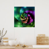 Fraktal-Poster für kosmische Rose Poster (Küche)