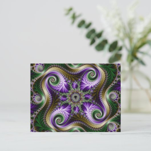 Fraktal "Quadra" Postkarte (Stehend Vorderseite)