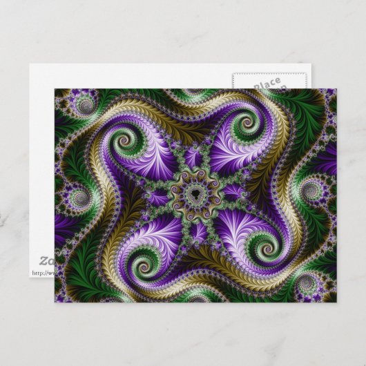 Fraktal "Quadra" Postkarte (Vorne/Hinten)