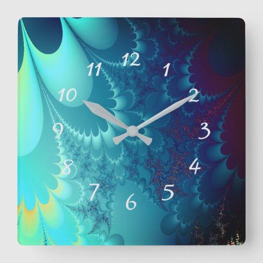 Fraktal Quadratische Wanduhr (Vorderseite)