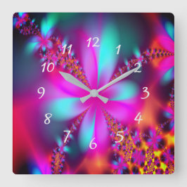 Fraktal Quadratische Wanduhr