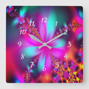 Fraktal Quadratische Wanduhr
