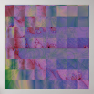 Fraktal Quilt 3 Canvas drucken Poster