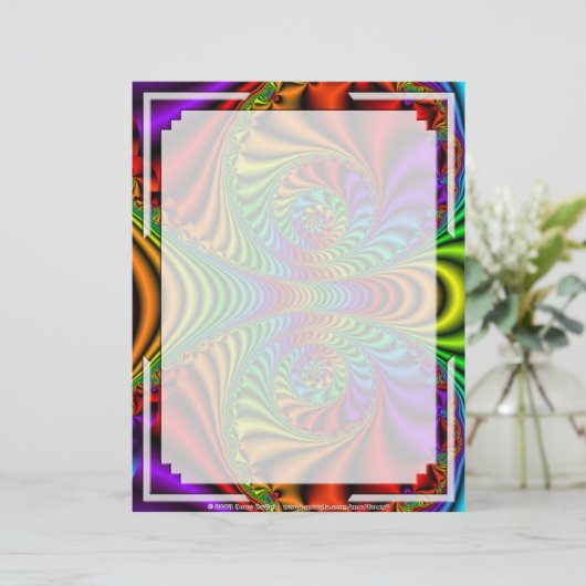 Fraktal R~08 Eigener Briefkopf 03 - 8,5" x 11" (Stehend Vorderseite)