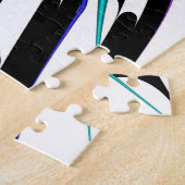 Fraktal Rainbow Spirale Schwarz-weiß Abstrakt Puzzle (Seite)