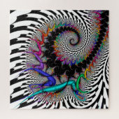 Fraktal Rainbow Spirale Schwarz-weiß Abstrakt Puzzle (Horizontal)