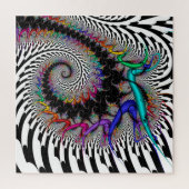 Fraktal Rainbow Spirale Schwarz-weiß Abstrakt Puzzle (Vertikal)