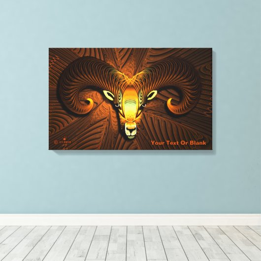 Fraktal Ram's Head Leinwanddruck (Insitu (Holzboden))