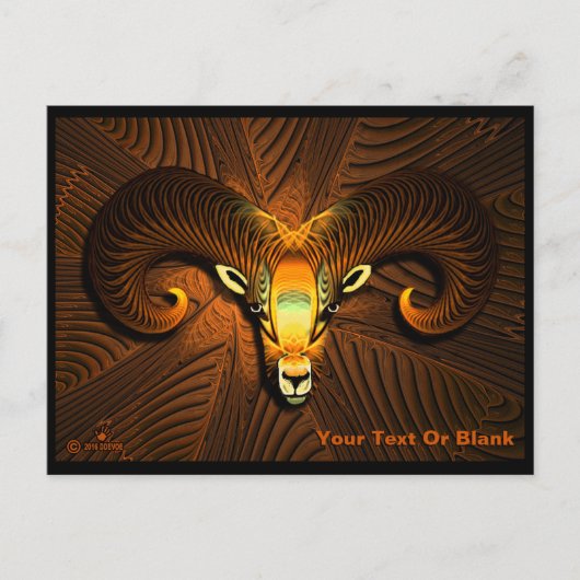 Fraktal Ram's Head Postkarte (Vorderseite)