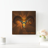 Fraktal Ram's Head Quadratische Wanduhr (Zuhause)