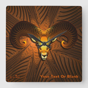 Fraktal Ram's Head Quadratische Wanduhr