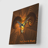 Fraktal Ram's Head Quadratische Wanduhr (Winkel)