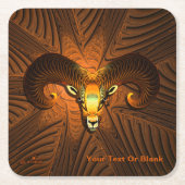 Fraktal Ram's Head Rechteckiger Pappuntersetzer (Vorderseite)