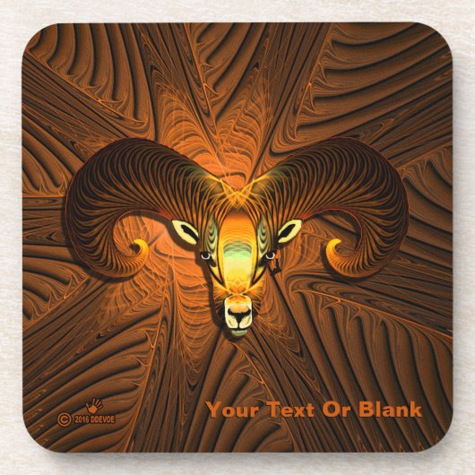 Fraktal Ram's Head Untersetzer (Vorderseite)