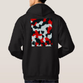Fraktal Red Schwarz-weiß Pattern Design Hoodie (Rückseite)