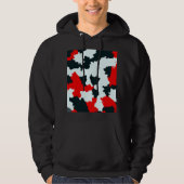 Fraktal Red Schwarz-weiß Pattern Design Hoodie (Vorderseite)