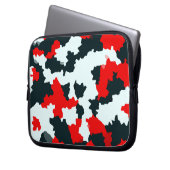 Fraktal Red Schwarz-weiß Pattern Design Laptopschutzhülle (Vorderseite Links)