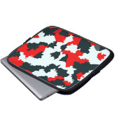 Fraktal Red Schwarz-weiß Pattern Design Laptopschutzhülle (Vorne Knopf)