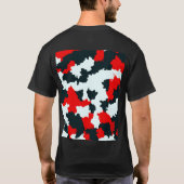 Fraktal Red Schwarz-weiß Pattern Design T-Shirt (Rückseite)