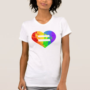 Fraktal-Regenbogen-Herz-Heirat-Gleichheits-Shirt T-Shirt