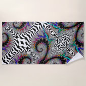 Fraktal Regenbogen Spirale Schwarz-weißen Abstrakt Strandtuch (Vorderseite)