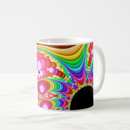 Fraktal-Retro Groovy Reise Kaffeetasse (VorderseiteRechts)