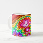 Fraktal-Retro Groovy Reise Kaffeetasse (Vorderseite Links)