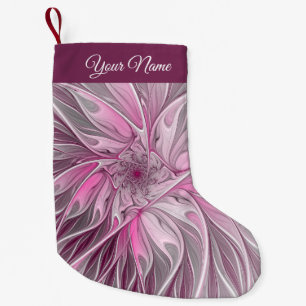 Fraktal Rosa Blume Star Blumenmuster Name Kleiner Weihnachtsstrumpf