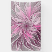 Fraktal Rosa Blume Traum, Blumenfantasy Muster Banner (Vertikal)