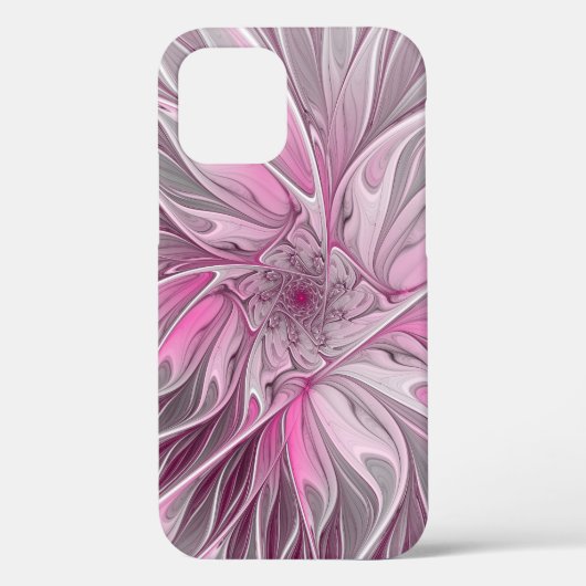 Fraktal Rosa Blume Traum, Blumenfantasy Muster Case-Mate iPhone Hülle (Rückseite)