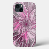 Fraktal Rosa Blume Traum, Blumenfantasy Muster Case-Mate iPhone Hülle (Rückseite)