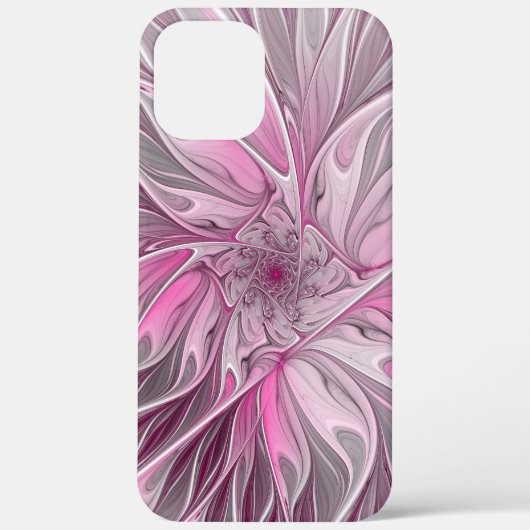 Fraktal Rosa Blume Traum, Blumenfantasy Muster Case-Mate iPhone Hülle (Rückseite)