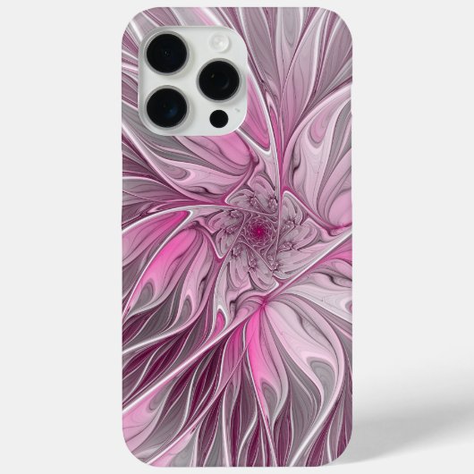 Fraktal Rosa Blume Traum, Blumenfantasy Muster Case-Mate iPhone Hülle (Rückseite)