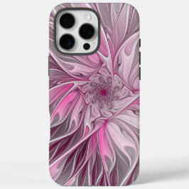 Fraktal Rosa Blume Traum, Blumenfantasy Muster iPhone 16 Pro Max Hülle