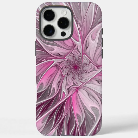 Fraktal Rosa Blume Traum, Blumenfantasy Muster Case-Mate iPhone Hülle (Rückseite)