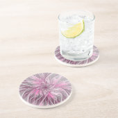 Fraktal Rosa Blume Traum, Blumenfantasy Muster Getränkeuntersetzer (Seite)