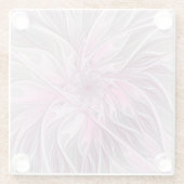 Fraktal Rosa Blume Traum, Blumenfantasy Muster Glasuntersetzer (Rückseite)
