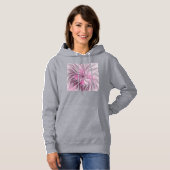 Fraktal Rosa Blume Traum, Blumenfantasy Muster Hoodie (Vorne ganz)
