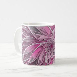 Fraktal Rosa Blume Traum, Blumenfantasy Muster Kaffeetasse