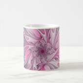 Fraktal Rosa Blume Traum, Blumenfantasy Muster Kaffeetasse (Mittel)