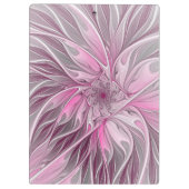 Fraktal Rosa Blume Traum, Blumenfantasy Muster Klemmbrett (Rückseite)