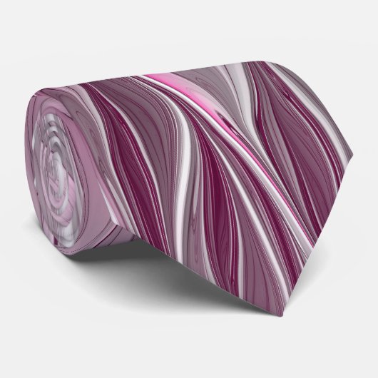 Fraktal Rosa Blume Traum, Blumenfantasy Muster Krawatte (Gerollt)