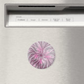 Fraktal Rosa Blume Traum, Blumenfantasy Muster Magnet (In Situ (Geschirrspüler))