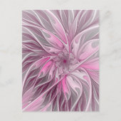 Fraktal Rosa Blume Traum, Blumenfantasy Muster Postkarte (Vorderseite)