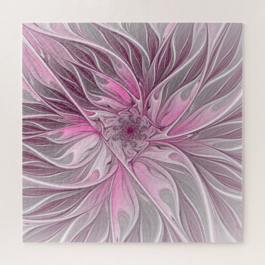 Fraktal Rosa Blume Traum, Blumenfantasy Muster Puzzle (Horizontal)