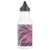 Fraktal Rosa Blume Traum, Blumenfantasy Muster Trinkflasche (Links)