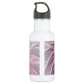 Fraktal Rosa Blume Traum, Blumenfantasy Muster Trinkflasche (Rückseite)