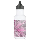 Fraktal Rosa Blume Traum, Blumenfantasy Muster Trinkflasche (Rechts)