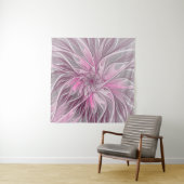 Fraktal Rosa Blume Traum, Blumenfantasy Muster Wandteppich (Beispiel)