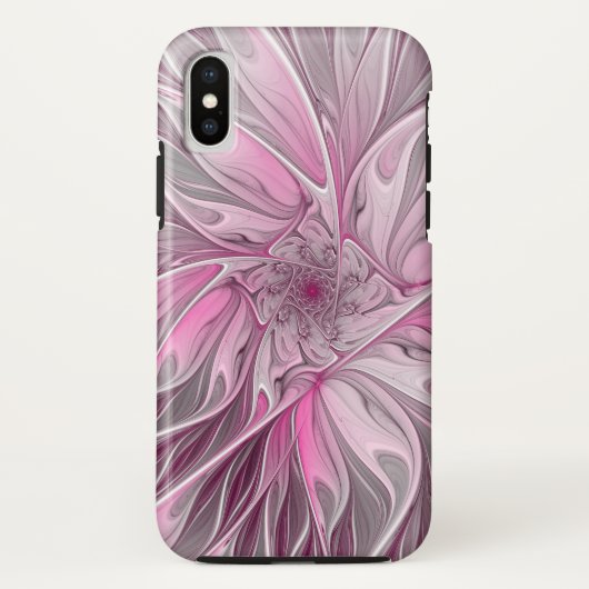 Fraktal Rosa Blume Traum, Blumenmuster Case-Mate iPhone Hülle (Rückseite)